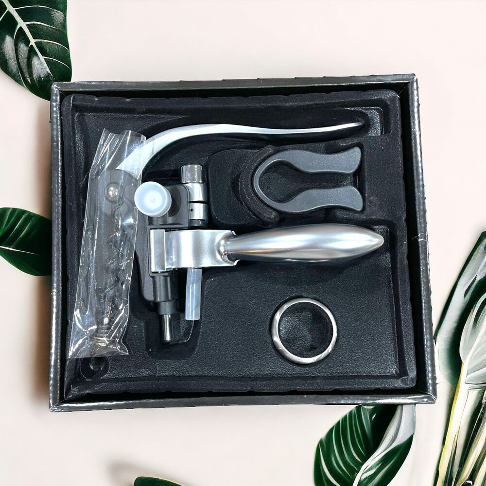 WINE TYME by Le Gourmet Chef Lever Corkscrew Wine Collar Foil Cutter Set NIB!!